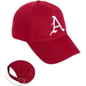 Desert Cactus University of Arkansas Baseball Hat Razorbacks U of A Hogs Brimmed Embroirderd Hats Cap Adjustable Cloth Strap Adult (Style D1) Red