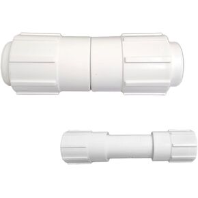 1" Inch USA Made - Pro Grade Heavy Duty PVC Repair Coupling Expandable Pipe Fitting - White Plastic (1" INCH)