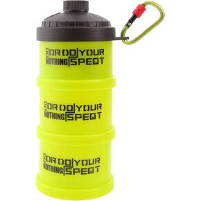 Protein Powder Stackable Container To Go,with Top Cap Funnel for Water Bottle,Twist Lock Portable Supplement Organize Storage Dispenser for Pre/Post Workout,Fitness,Travel,Gym