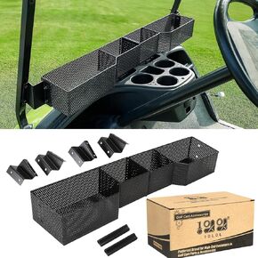 10L0L Golf Cart Front Basket for Yamaha G29/Drive & Drive 2, Dash Storage Box Metal Mesh Tray Organizer