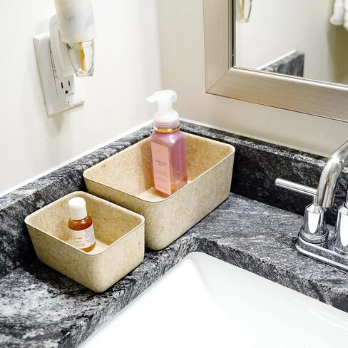 office Drawer organizers bins Deep draw organiser Felt storage bin drawers Desk draw dividers boxes for toys makeup jewelery rolled ties organizing 5 pack (Hot pink) in Kuwait