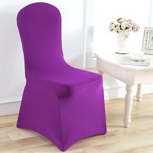 10 PCS Yellow Spandex Chair Covers Dining Room Stretch Chair Covers Protector for Living Room Banquet Wedding Party Dining Decoration (Yellow) in Saudi Arabia
