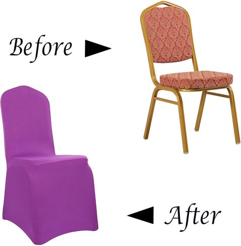 10 PCS Yellow Spandex Chair Covers Dining Room Stretch Chair Covers Protector for Living Room Banquet Wedding Party Dining Decoration (Yellow) in Saudi Arabia
