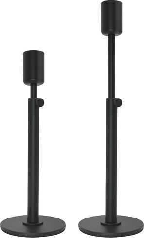 Adjustable Black Candlestick Holder for Taper Candles Elegant and Versatile Candle Holder for Pillar Candles Perfect for Christmas, Halloween, Party Decor (Black, 2) in Saudi Arabia
