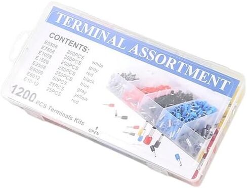 1200PCS Wire Ferrule Terminals Kit，AWG 22-10 Wire Ferrules Connectors Terminals Assortment Kit, Insulated Cord Pin End Crimp Ferrules Connectors Terminals for Industrial, Electric in Saudi Arabia