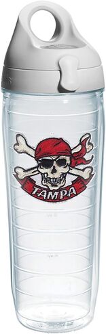 Tervis Florida - Tampa Pirate Made in USA Double Walled Insulated Tumbler Travel Cup Keeps Drinks Cold & Hot, 24oz Water Bottle - Gray Lid, Pirate Emblem in Saudi Arabia