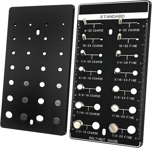 Thread Checker Metric, Nut and Bolt Thread Checker, Bolt Size and Thread Gauge with 14 Metric, Solid Synthetic Metal Bolt and Nut Identifier Gauge, Screw Thread Gauge for Gifts in Saudi Arabia