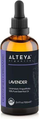 Alteya Organics Lavender Oil USDA Certified Organic Essential Oil, 3.4 Fl Oz/100 mL Steam-Distilled Lavandula Angustifolia Aromatherapy Oil in Saudi Arabia