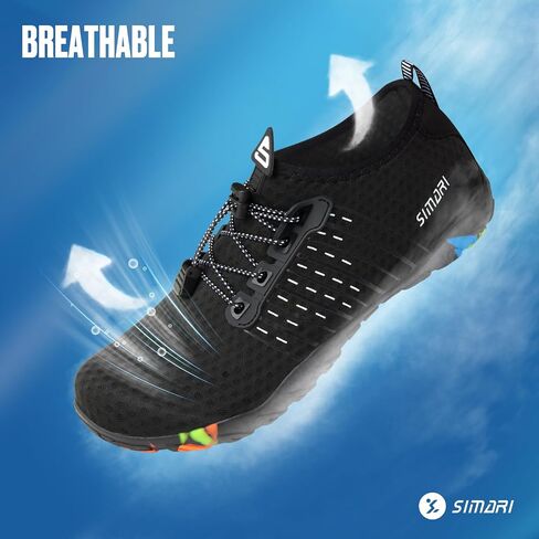 SIMARI Water Shoes Womens Mens Swim Beach Pool Aqua Sports Quick Dry Barefoot Diving Surf Walking 218 Black in Saudi Arabia