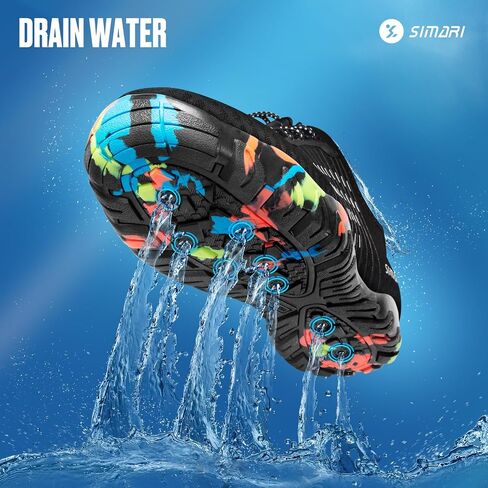 SIMARI Water Shoes Womens Mens Swim Beach Pool Aqua Sports Quick Dry Barefoot Diving Surf Walking 218 Black in Saudi Arabia
