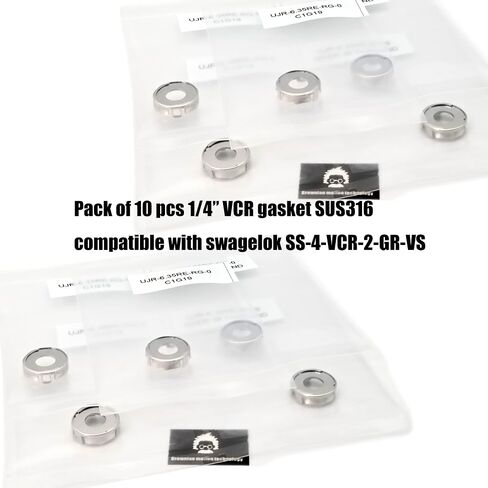 Pack of 10 PCS 1/4 inch VCR Gasket Retainer Face Seal Fitting Stainless Steel 316L FJK UJR-6.35RE-RG-1 in Saudi Arabia