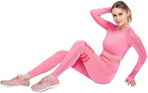 Women's Yoga Set: High-Waist Fitness Leggings and Sports Bra - 2 Piece Gymwear Tracksuit in Saudi Arabia