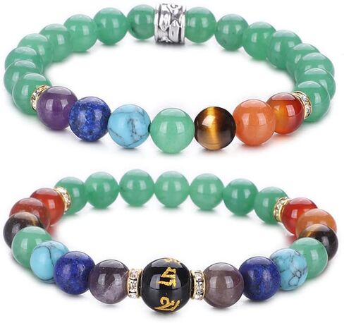 KSQS Chakra Bracelets for Women, Yoga Healing Gemstone Bracelet for Anxiety, Crystal Meditation Energy Balancing Bracelets in Saudi Arabia