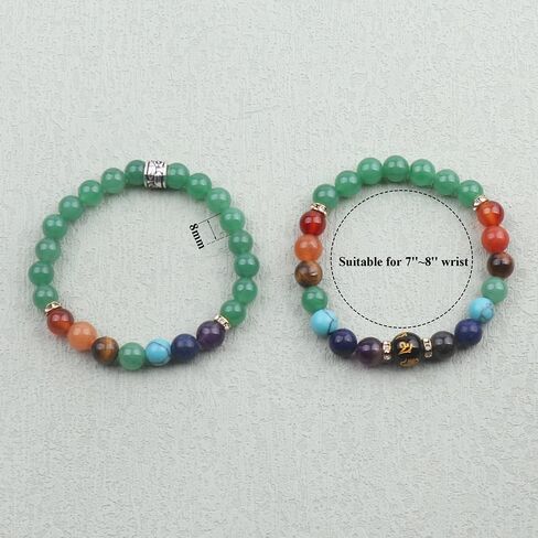 KSQS Chakra Bracelets for Women, Yoga Healing Gemstone Bracelet for Anxiety, Crystal Meditation Energy Balancing Bracelets in Saudi Arabia