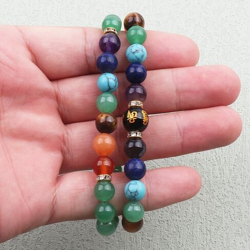 KSQS Chakra Bracelets for Women, Yoga Healing Gemstone Bracelet for Anxiety, Crystal Meditation Energy Balancing Bracelets in Saudi Arabia