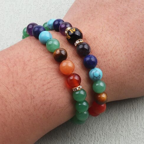 KSQS Chakra Bracelets for Women, Yoga Healing Gemstone Bracelet for Anxiety, Crystal Meditation Energy Balancing Bracelets in Saudi Arabia