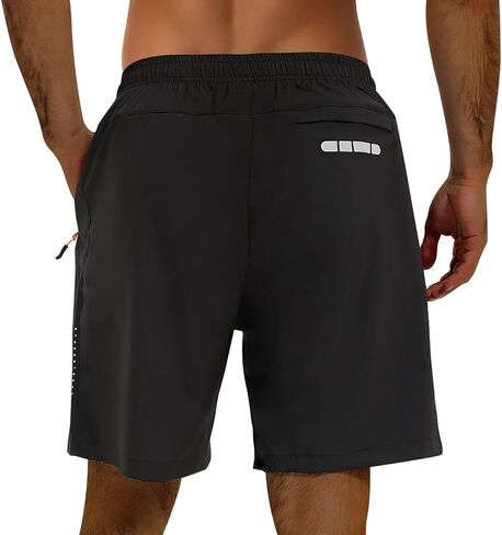 مجموعة من 2 شورت رياضي رجالي سريع الجفاف مقاس 7 بوصات للجري شورت شبكي للتمرين في صالة الألعاب الرياضية مع جيوب بسحاب in Kuwait