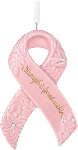 Hallmark Keepsake Christmas Ornament 2023, Strength Within, Pink Ribbon Porcelain Ornament Benefiting Susan G. Komen, Breast Cancer Gift in Saudi Arabia