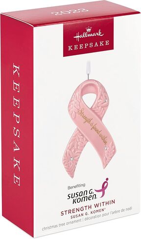 Hallmark Keepsake Christmas Ornament 2023, Strength Within, Pink Ribbon Porcelain Ornament Benefiting Susan G. Komen, Breast Cancer Gift in Saudi Arabia