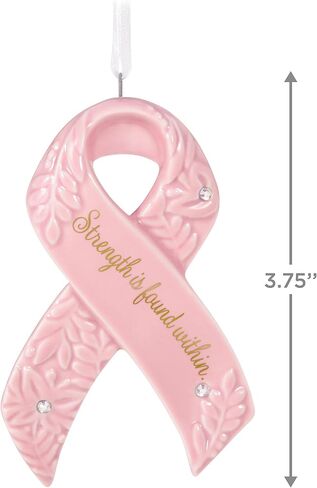 Hallmark Keepsake Christmas Ornament 2023, Strength Within, Pink Ribbon Porcelain Ornament Benefiting Susan G. Komen, Breast Cancer Gift in Saudi Arabia