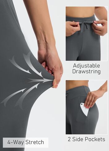 Women's Fleece Lined Wide Leg Sweatpants Water Resistant Thermal Winter Yoga Hiking Loose Bootcut Pants w Pockets in Saudi Arabia