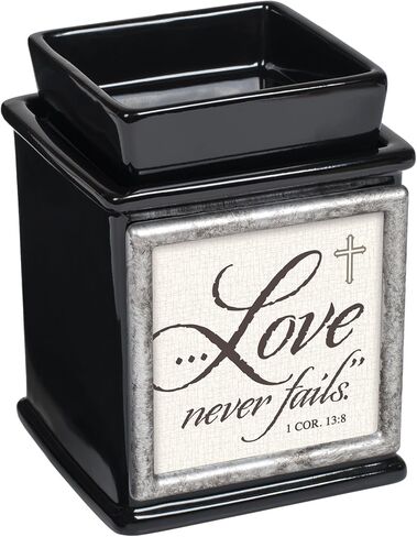 Elanze Designs Inspirational Interchangeable Photo Frame Ceramic Glossy Black Candle Wax Oil Warmer in Saudi Arabia