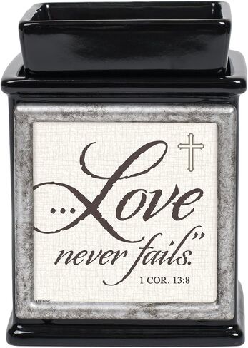 Elanze Designs Inspirational Interchangeable Photo Frame Ceramic Glossy Black Candle Wax Oil Warmer in Saudi Arabia