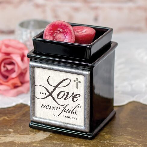 Elanze Designs Inspirational Interchangeable Photo Frame Ceramic Glossy Black Candle Wax Oil Warmer in Saudi Arabia
