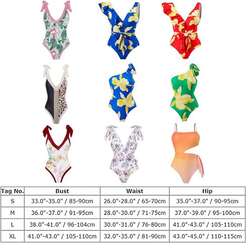 ABOCIW Womens One Piece Swimsuit Vintage Ruffle V Neck Floral Print Bathing Suits Monokini Beachwear in Saudi Arabia