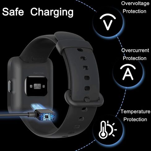 شاحن لـ Xiaomi Mi Band 7 Pro/Poco/لساعة Redmi Watch 2 Lite/لساعة Redmi 3/Watch 2/لـ Redmi Smart Band Pro، كابل قاعدة شحن مغناطيسي محمول بديل، 1 متر + 0.5 متر، قطعتان in Saudi Arabia