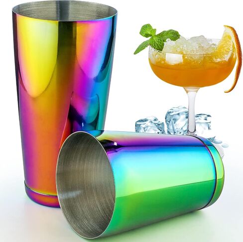 Stainless Steel Cocktail Shaker - 2 Piece 18oz & 28oz Boston Cocktail Shaker Bar Shaker Set Martini Shaker Set Bartender Shakers for Bartending - Dazzling in Saudi Arabia
