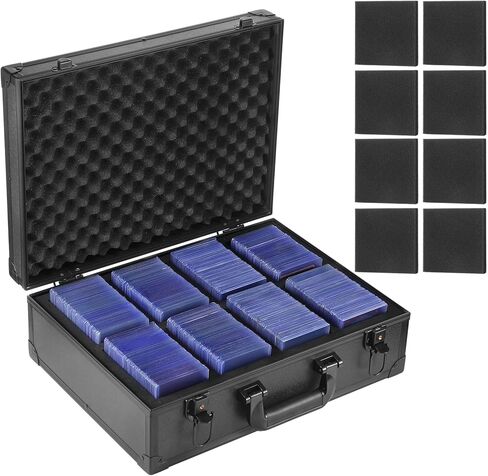 صندوق تخزين لحاملات بطاقات صلبة مقاس 3 × 4 بوصات، حافظة بطاقات التداول تحمل ما يصل إلى 600 أداة تحميل علوية، متوافقة أيضًا مع حامل البطاقات المغناطيسية in Kuwait