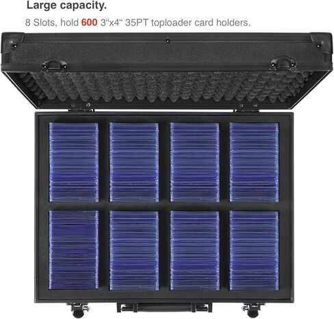 صندوق تخزين لحاملات بطاقات صلبة مقاس 3 × 4 بوصات، حافظة بطاقات التداول تحمل ما يصل إلى 600 أداة تحميل علوية، متوافقة أيضًا مع حامل البطاقات المغناطيسية in Kuwait