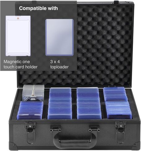 صندوق تخزين لحاملات بطاقات صلبة مقاس 3 × 4 بوصات، حافظة بطاقات التداول تحمل ما يصل إلى 600 أداة تحميل علوية، متوافقة أيضًا مع حامل البطاقات المغناطيسية in Kuwait