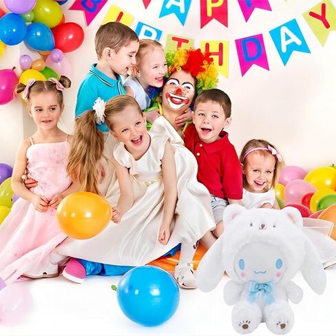 لعبة شخصية كرتونية من القطيفة من Kawaiii للأطفال - وسادة حيوانات محشوة لطيفة، هدية للحفلات ذات طابع كرتوني لمحبي هواة جمع الهدايا في عيد الميلاد، (أبيض-1) in Saudi Arabia