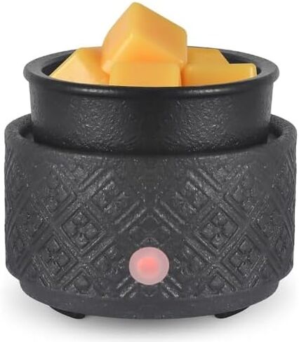 Wax Melt Warmer - Scented Wax Melter, Ceramic Candle Melt Warmer with 7 Colors LED for Moms, Grandmas, Women, Girls(06-Black)… in Saudi Arabia