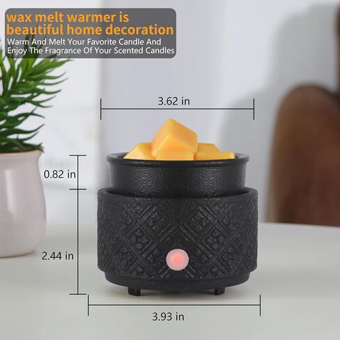 Wax Melt Warmer - Scented Wax Melter, Ceramic Candle Melt Warmer with 7 Colors LED for Moms, Grandmas, Women, Girls(06-Black)… in Saudi Arabia
