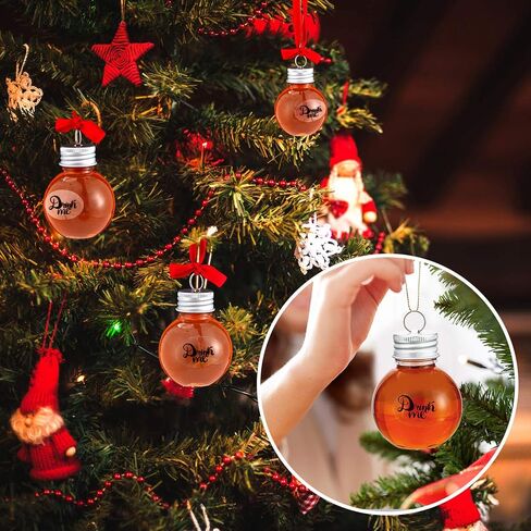 Christmas Booze Balls Clear Christmas Tree Fillable Ornaments Water Bottle Bulbs Shape Clear Plastic Christmas Ornaments Pendant Ball for Home Decoration Party Decoration (Silver, 12 Pieces) in Saudi Arabia