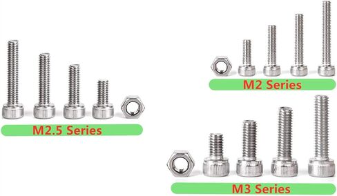 480 قطعة متري M2 M2.5 M3 304 سداسية من الفولاذ المقاوم للصدأ المقبس غطاء رأس مسامير المكسرات مجموعة متنوعة in Kuwait
