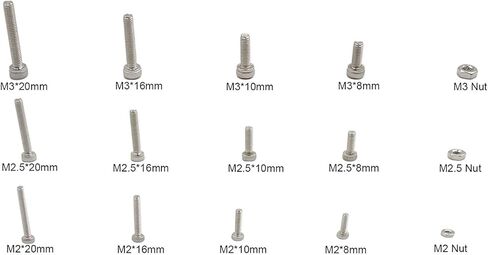 480 قطعة متري M2 M2.5 M3 304 سداسية من الفولاذ المقاوم للصدأ المقبس غطاء رأس مسامير المكسرات مجموعة متنوعة in Kuwait