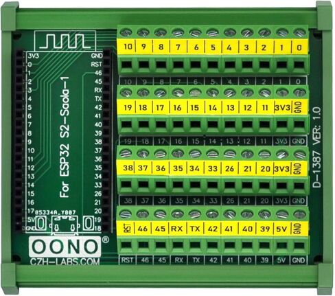 لوحة وحدة اندلاع كتلة طرفية مثبتة على السكك الحديدية DIN لـ ESP32-S2-Saola-1 in Kuwait