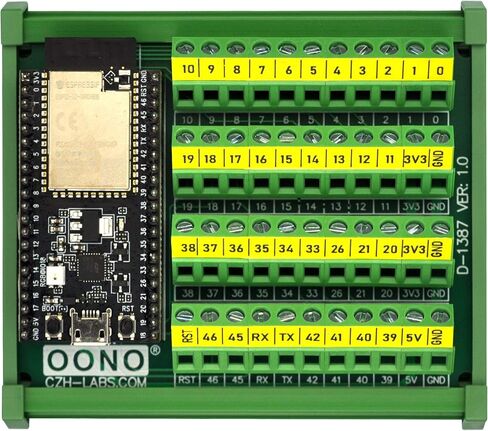 لوحة وحدة اندلاع كتلة طرفية مثبتة على السكك الحديدية DIN لـ ESP32-S2-Saola-1 in Kuwait