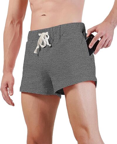 Mens Athletic Workout Shorts 3" Cotton Sweat Shorts with Pockets in Saudi Arabia