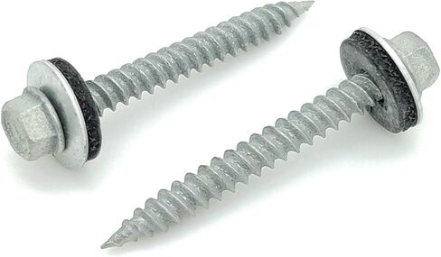 100 كمية #9 × 1 بوصة براغي تسقيف ذات رأس سداسي مجلفن مع غسالة EPDM مستعبدة (BCP1081) in Kuwait