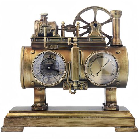 ساعة طاولة كلاسيكية بأرقام رومانية، ساعة منضدية، ساعة رف، ساعة مكتب Steampunk الصناعية لغرفة النوم، غرفة المعيشة، رف داخلي in Kuwait