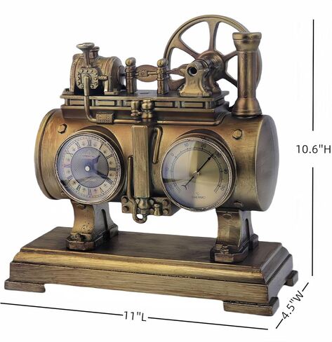 ساعة طاولة كلاسيكية بأرقام رومانية، ساعة منضدية، ساعة رف، ساعة مكتب Steampunk الصناعية لغرفة النوم، غرفة المعيشة، رف داخلي in Kuwait