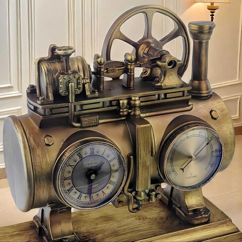 ساعة طاولة كلاسيكية بأرقام رومانية، ساعة منضدية، ساعة رف، ساعة مكتب Steampunk الصناعية لغرفة النوم، غرفة المعيشة، رف داخلي in Kuwait