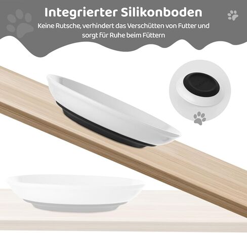 أطباق دوراكيتن السيراميكية للقطط 3 عبوات، أطباق للقطط ضحلة واسعة بدون شارب مع قاعدة من السيليكون غير قابلة للانزلاق، أوعية أطباق مياه لطعام القطط الأليفة، قطر 15 سم in Kuwait