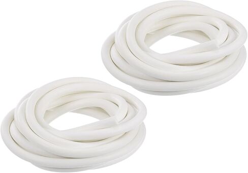 uxcell 2 Pcs Silicone Foam Seal Strip, 10mm(0.39") Dia 5m(16.4 Ft) Long Round Solid Weather Stripping Sponge Rubber Bar for Door Window DIY Gasket Automotive, White in Kuwait