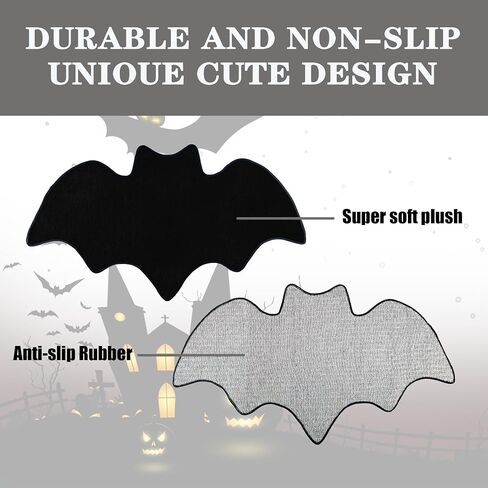 Halloween Door Mat Bat Doormat Non-Slip Bathroom Rug Outdoor Indoor Welcome Mat Entryway Floor Mats Farmhouse Home Decor 32x18 Inch in Saudi Arabia